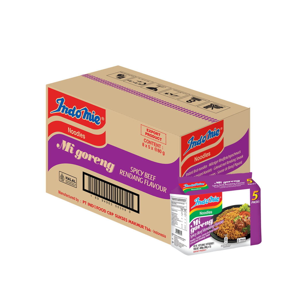 Indomie Mi Goreng Rendang 40-pack + Grote Tas